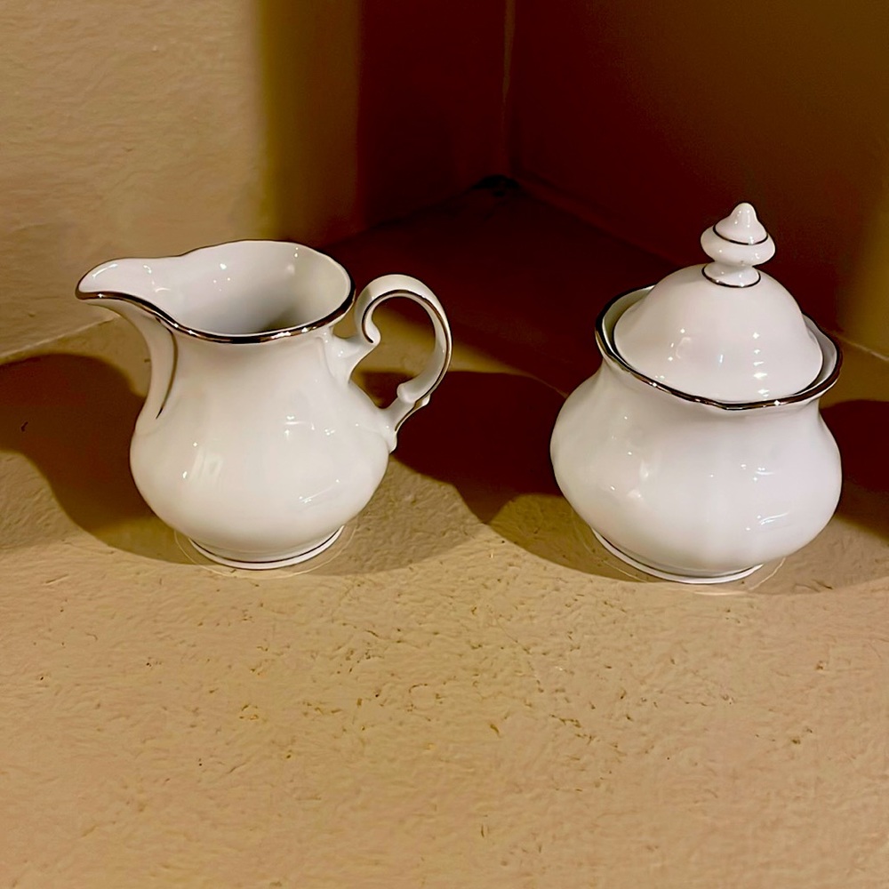 Winterling Platinum Baroque Sugar Bowl and Creamer Set- Set A